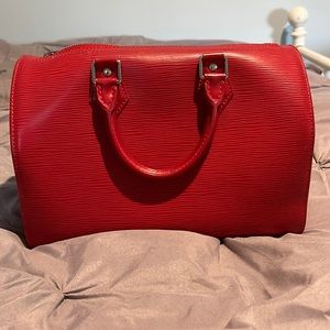 Louis Vuitton Red Epi Speedy 30